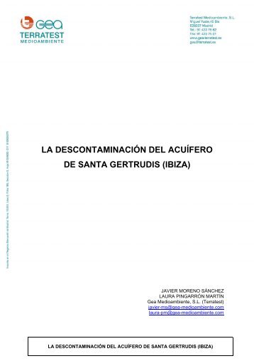 la descontaminación del acuífero de santa gertrudis (ibiza) - Terratest