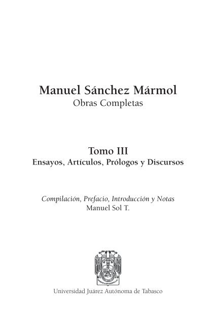 Manuel Sánchez Mármol - Universidad Juárez Autónoma de Tabasco