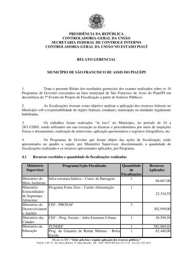 relatório de fiscalização nº 031 município de são francisco do piauí