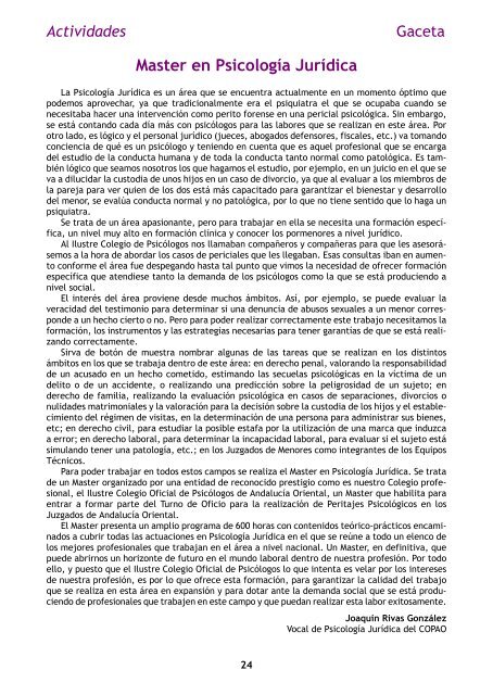 Artículo - Colegio Oficial de Psicólogos de Andalucía Oriental