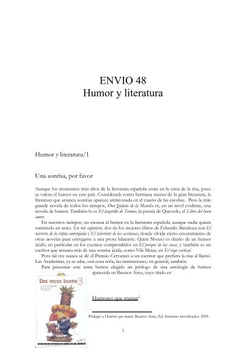ENVIO 48 Humor y literatura - Escritura Creativa · Clara Obligado