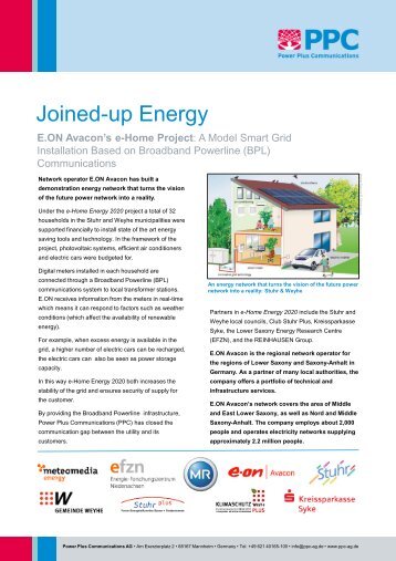 E.ON Avacon e-home project - Power Plus Communications (PPC)