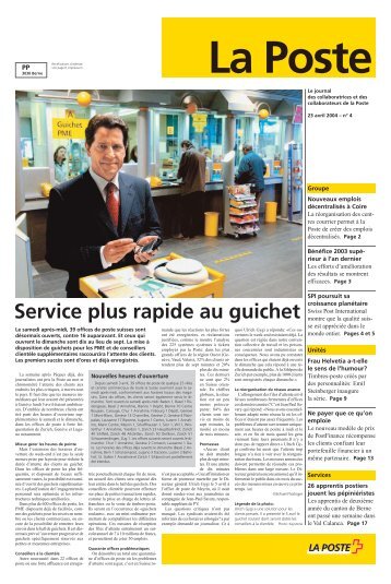 Service plus rapide au guichet - La Poste Suisse