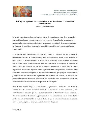 Psico y sociogénesis del conocimiento - Facultad de Humanidades ...