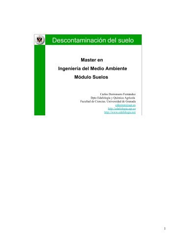 Técnicas de anulación Descontaminación del suelo - Departamento ...