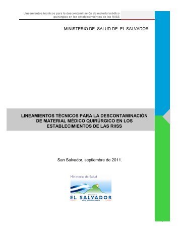 lineamientos técnicos para la descontaminación de material médico ...