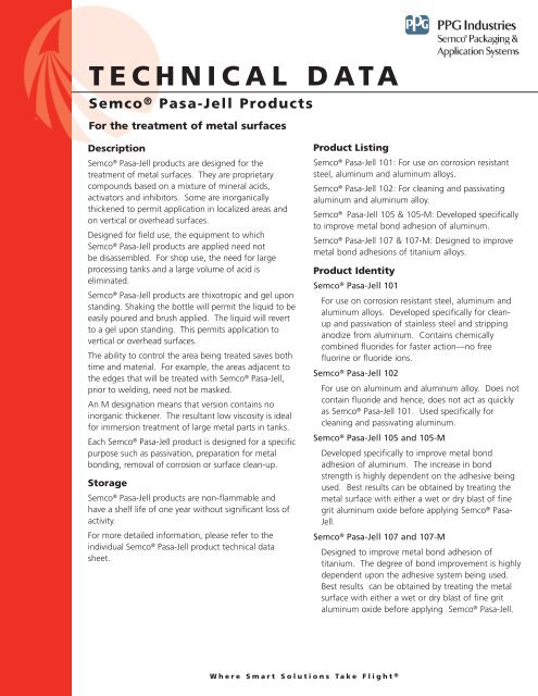 Semco Pasa-Jell Products - PPG Industries