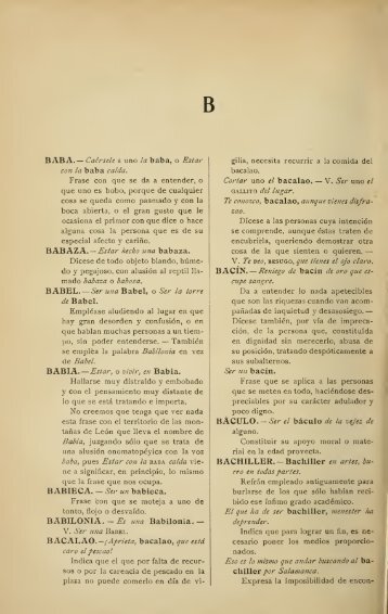 letra b - diccionario de refranes - Español Sin Fronteras