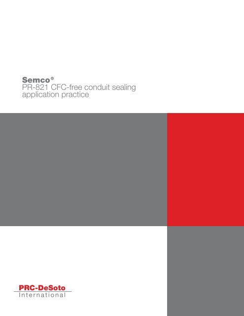 Semco Pr 1 Cfc Free Conduit Sealing Application Practice