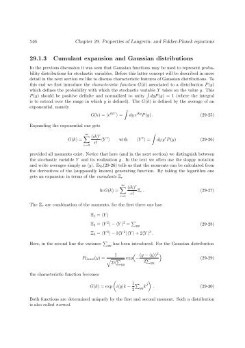 29.1.3 Cumulant expansion and Gaussian distributions