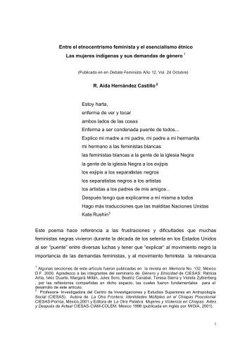 Entre el etnocentrismo feminista y el esencialismo étnico ... - Ciesas