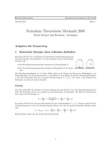 Lösung zum Übungsblatt - Physik-Department TU München
