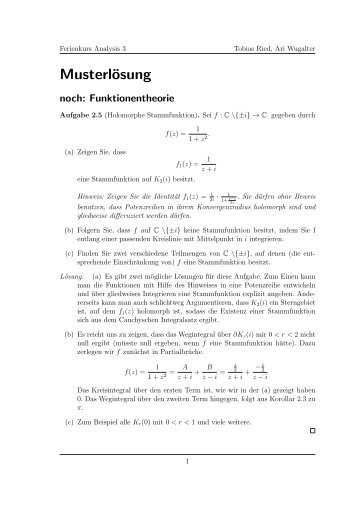 Lösung zum Übungsblatt