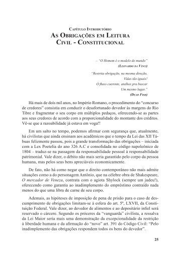 as obrigações em leitura civil - constitucional - Editora Juspodivm