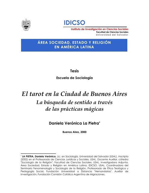tesis: el tarot en la ciudad de buenos aires - Universidad del Salvador