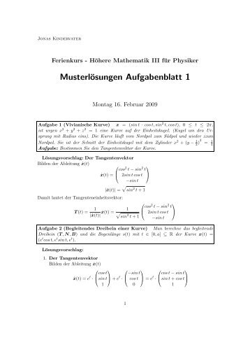 Lösung zum Übungsblatt