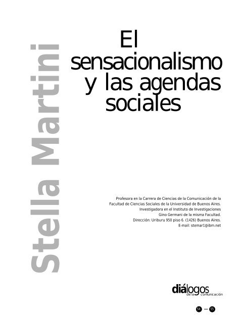 El sensacionalismo y las agendas sociales - Diálogos de la ...