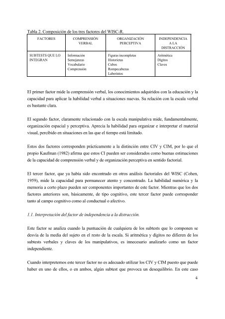 La escala de inteligencia de Wechsler para niños revisada (WISC-R).