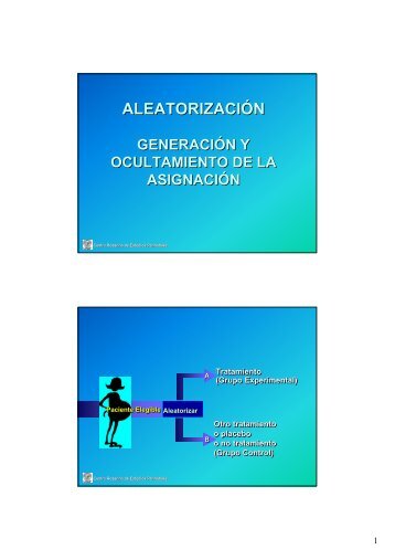 Aleatorización y ocultamiento de la asignación