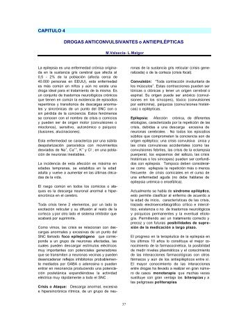 CAPITULO 4 DROGAS ANTICONVULSIVANTES o ANTIEPILÉPTICAS