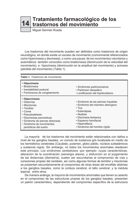 Tratamiento farmacológico de los trastornos del movimiento