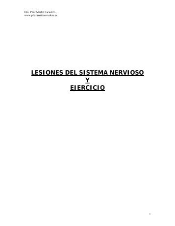 lesiones del sistema nervioso y ejercicio - Dra. Pilar Martín Escudero