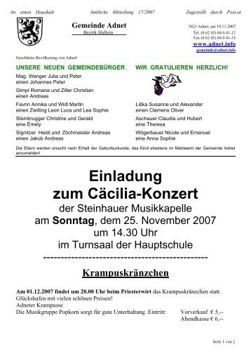 17/2007 Cäcilia-Konzert, Krampuskränzchen, Krampuslauf - Adnet