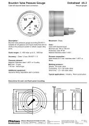 Datasheet 65.2 - Pförtner Messtechnik GmbH & Co. KG