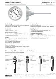 Bimetallthermometer Datenblatt 34.11