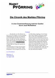 Die Chronik des Marktes Pförring - Markt Pförring