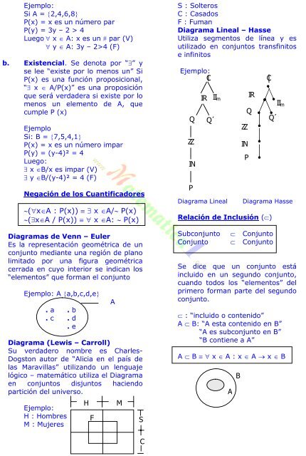 TEORIA DE CONJUNTOS I - MATEMATICAS EJERCICIOS ...