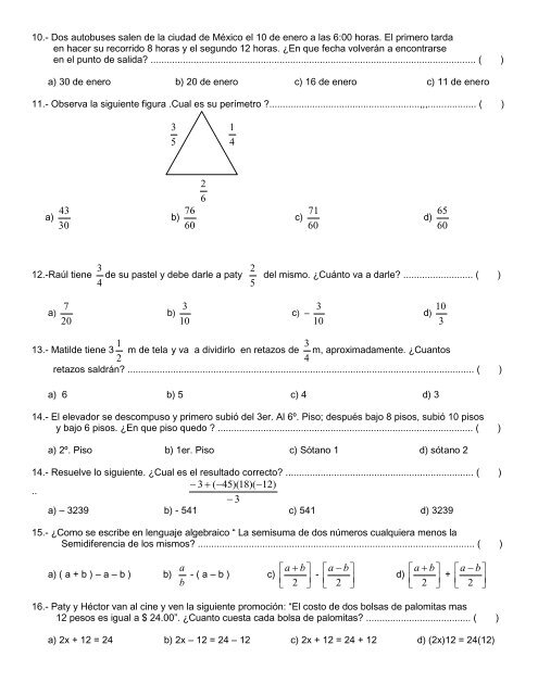 Matemáticas II - Escuela Secundaria Técnica No. 86