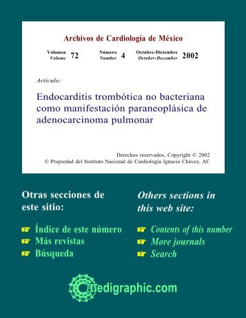 Endocarditis trombótica no bacteriana como ... - edigraphic.com