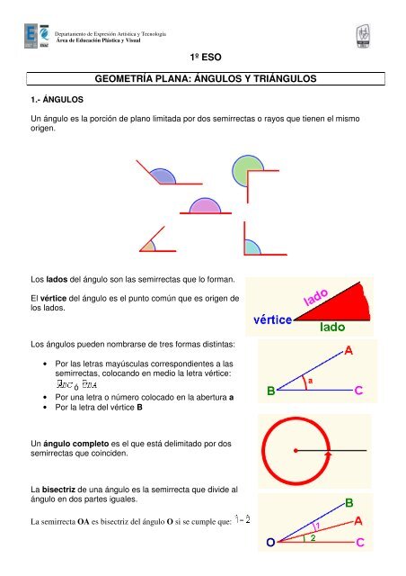 ángulos y triángulos - Colegio San José SS.CC.