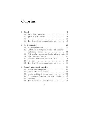 Cuprins - AM Acu - Personal Page