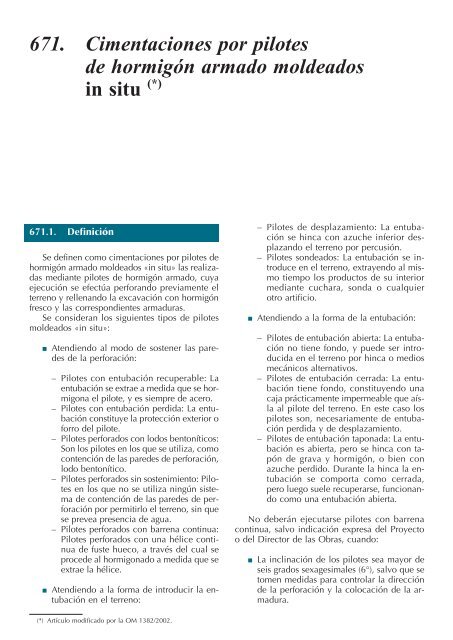 Pliego de prescripciones técnicas generales para obras de ...