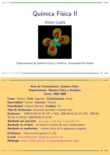 Quīımica Fīısica II - Universidad de Oviedo