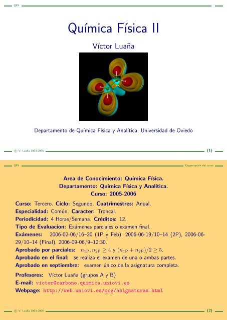 Quīımica Fīısica II - Universidad de Oviedo