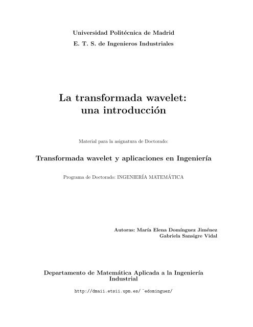 La transformada wavelet: una introducción - Departamento de ...