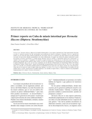 Primer reporte en Cuba de miasis intestinal por Hermetia ... - SciELO