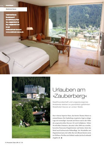Waldhotel Davos + Schloss Elmau - Porsche Club Deutschland