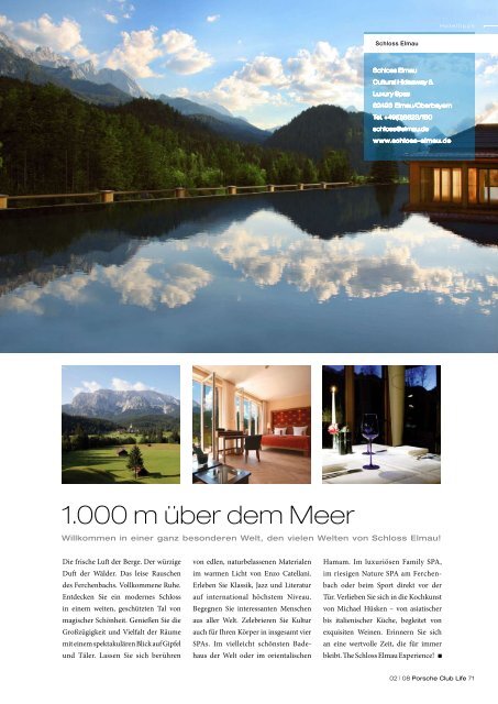 Waldhotel Davos + Schloss Elmau - Porsche Club Deutschland