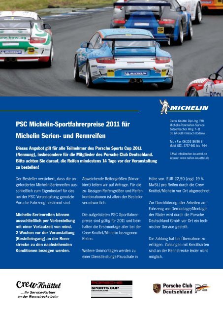 PSC Michelin Reifen - Porsche Club Deutschland