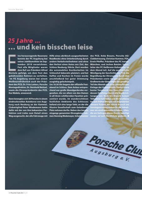 25 Jahre PC Augsburg - Porsche Club Deutschland