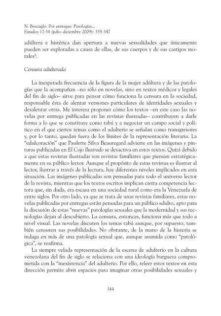 Patologías sexuales y censura del entre siècle venezolano