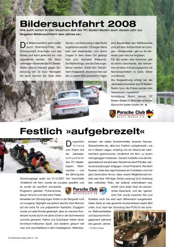 Bildersuchfahrt 2008 Festlich »aufgebrezelt« - Porsche Club ...