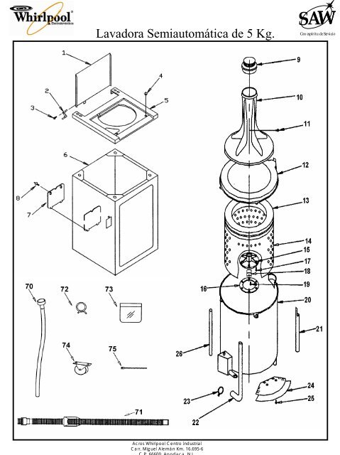 Lavadora Semiautomática de 5 Kg. - Whirlpool