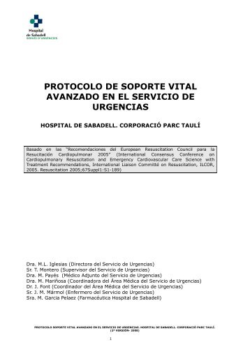 protocolo de soporte vital avanzado en el servicio de urgencias