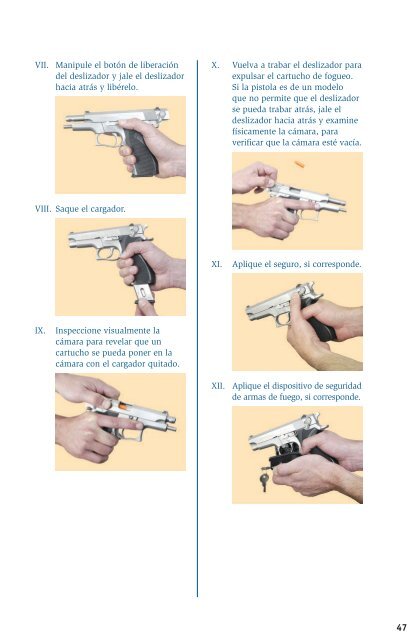 Certificado de seguridad de pistolas