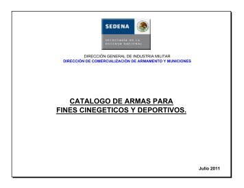 CATALOGO DE ARMAS PARA FINES CINEGETICOS Y DEPORTIVOS.